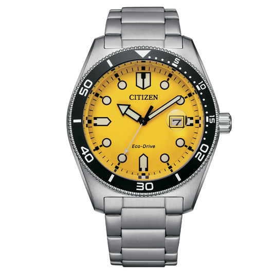 CITIZEN OF Collection - MARINE 1760 Eco Drive - Yellow | AW1760-81Z