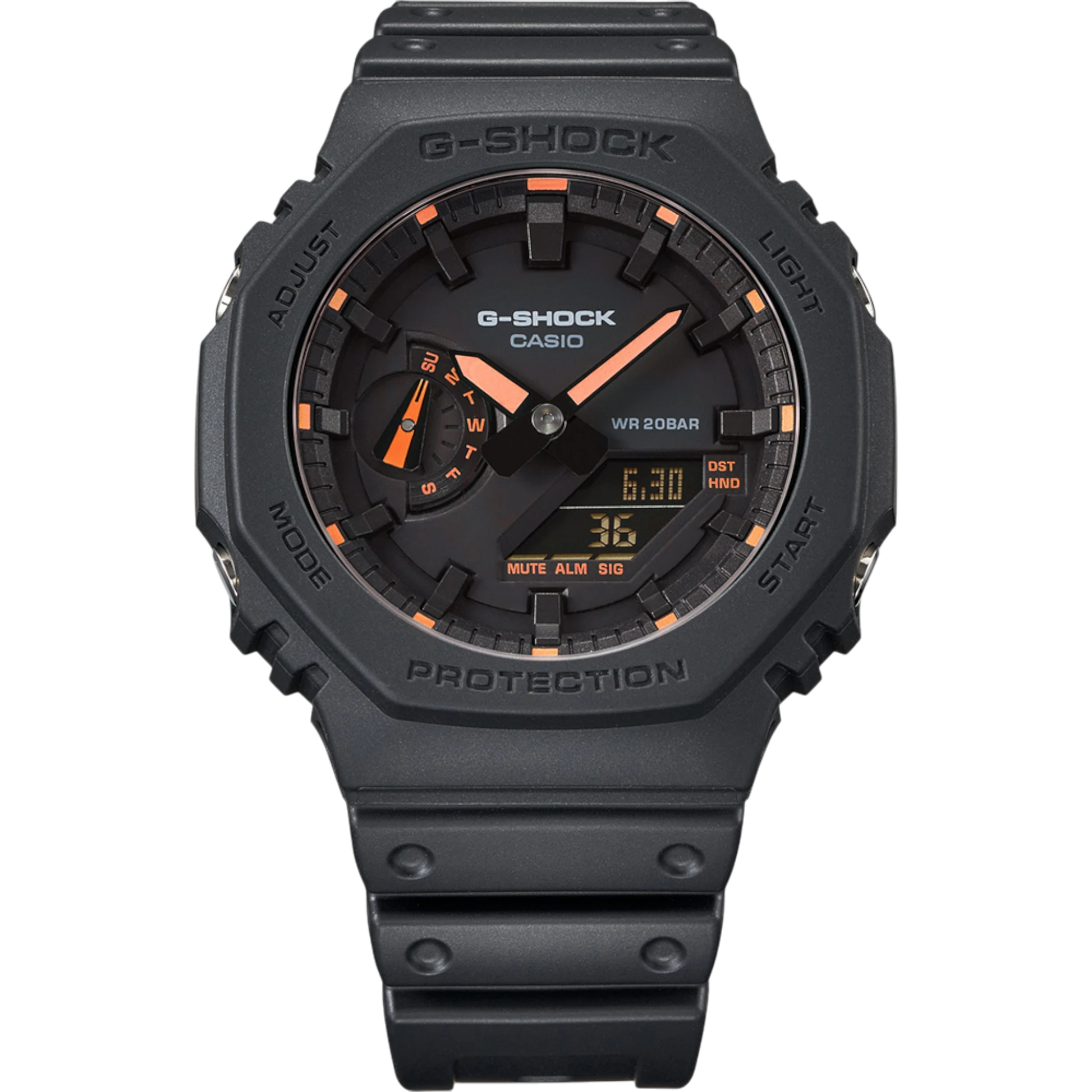 CASIO G-SHOCK 2100 Series - Neon Orange Index | GA-2100-1A4ER