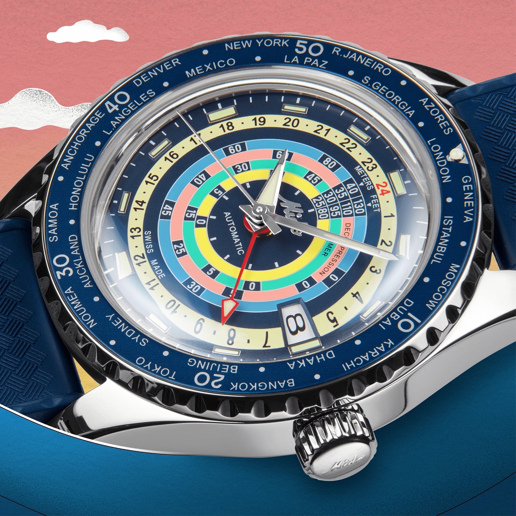 MIDO Ocean Star Descompressão Worldtimer M026.829.17.041.00