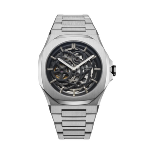 D1 MILANO Skeleton Bracelet Silver - Automatic D1-SKBJ10