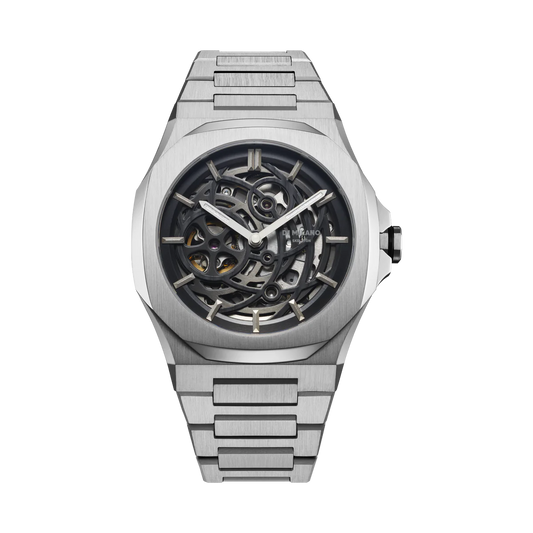 D1 MILANO Skeleton Bracelet Silver - Automatic D1-SKBJ10