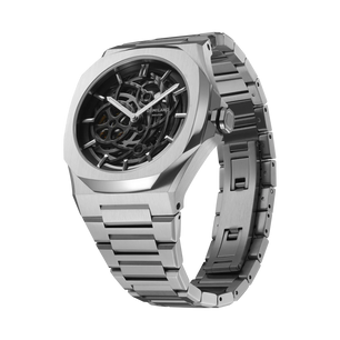 D1 MILANO Skeleton Bracelet Silver - Automatic D1-SKBJ10