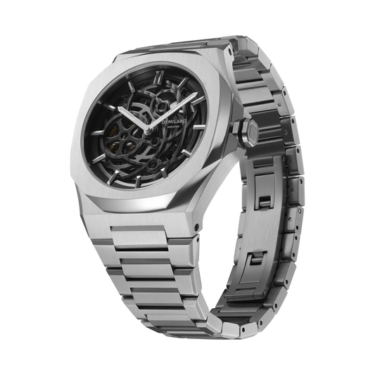 D1 MILANO Skeleton Bracelet Silver - Automatic D1-SKBJ10