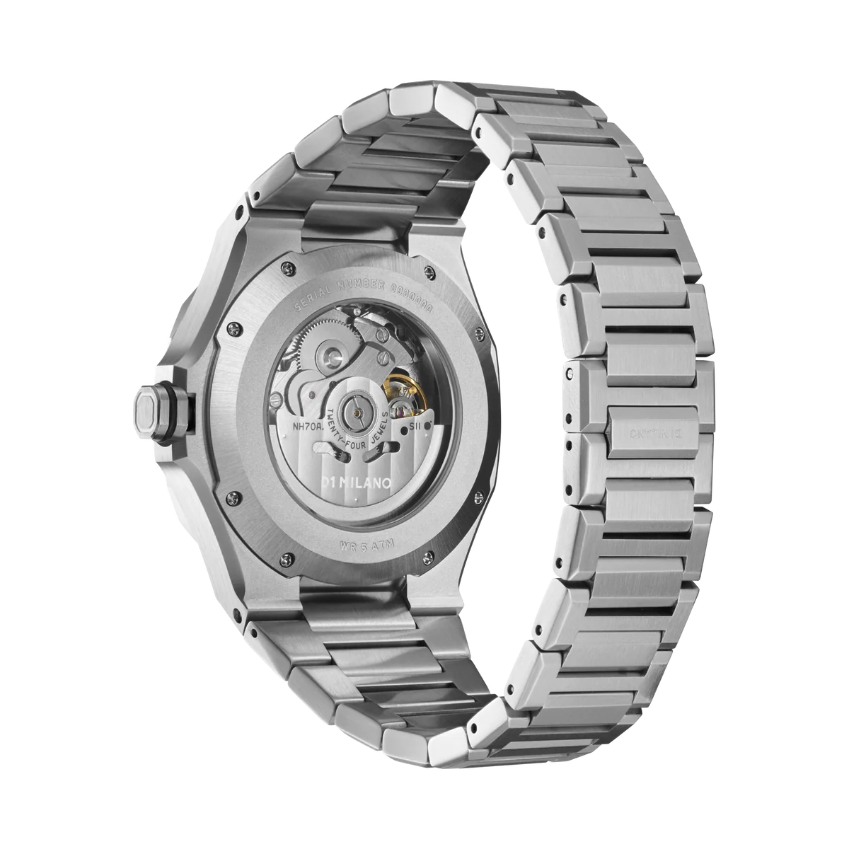 D1 MILANO Skeleton Bracelet Silver - Automatic D1-SKBJ10