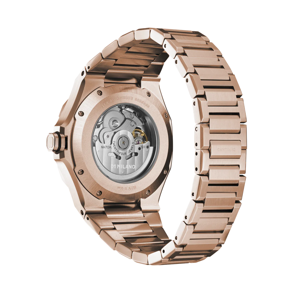 D1 MILANO Skeleton Bracelet Rose Gold - Automatic D1-SKBJ12