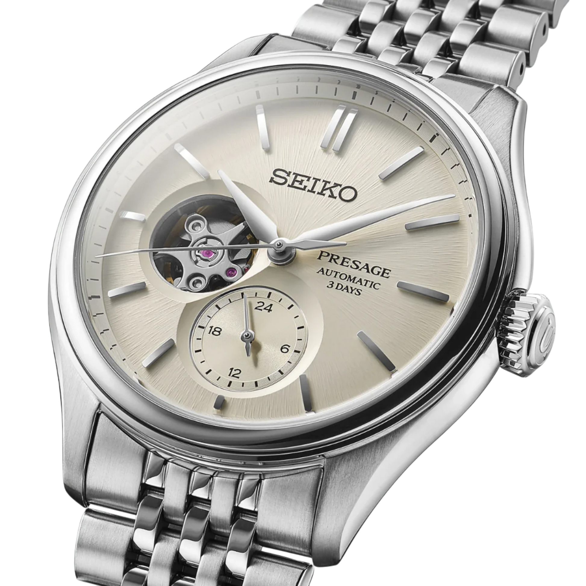 SEIKO PRESAGE Classic 'Shiro-iro' Coração Aberto | SPB469J1