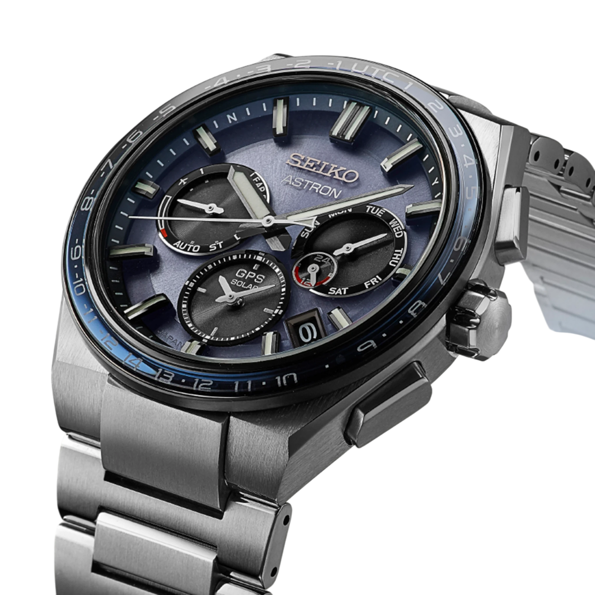 SEIKO Astron Solar GPS Dual-Time Titânio | SSH109J1