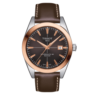 TISSOT Gentleman Powermatic 80 Bisel de oro macizo de 18 quilates con silicio | T9274074629100