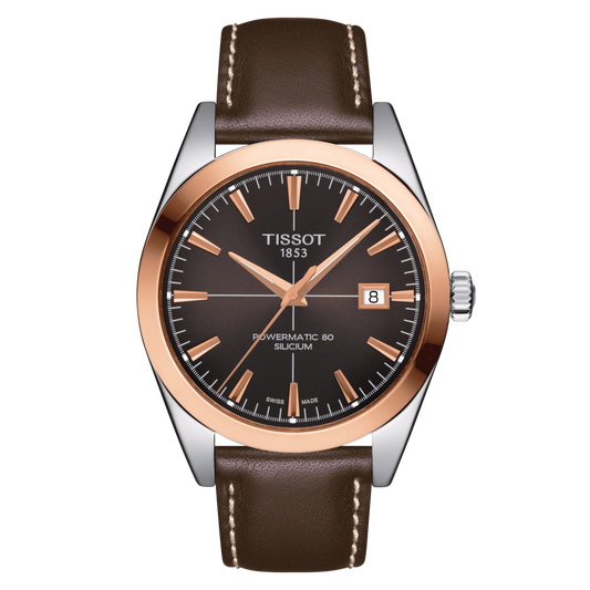 TISSOT Gentleman Powermatic 80 Silício Sólido Aro em Ouro 18K | T9274074629100